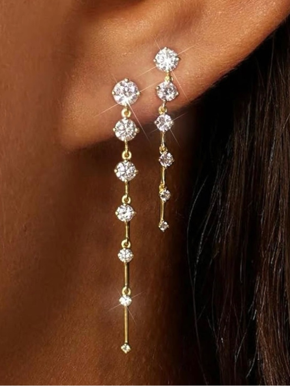 14K Gold Plated Dangle Earrings for Women Dainty Silver